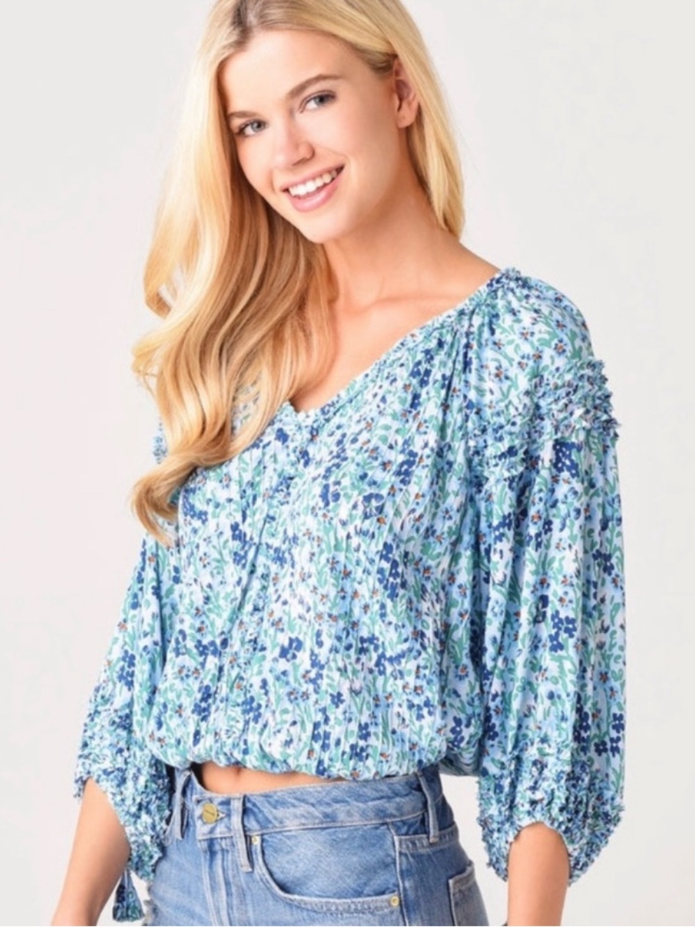 Poupette St. Barth Paloma Blouse in Blue